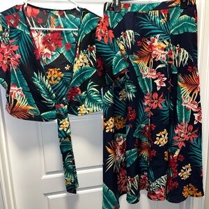 Floral Paradise Tropical Women's Skirt Set